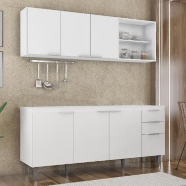 Imagem de Armário De Cozinha Cp10 Para Pia 180cm Pérola Z34 Branco - Mpozenato