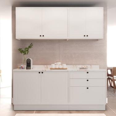 Imagem de Cozinha Compacta Modulada 6 Portas 3 Gavetas 100% Mdf sem Tampo Sevilha Branco Artico