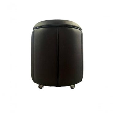 Imagem de Puff Redondo Baú Não é Segredo Debrum Courvin Preto 54x60 Ns0613