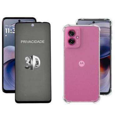 Imagem de Capa Anti Choque + Película 3D de Vidro Privacidade para Moto G55 - LX