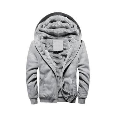 Imagem de Jaqueta Masculina De Inverno Com Capuz De Fleece Grosso E Quente, Zípe