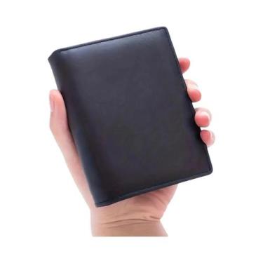 Imagem de Carteira Masculina De Couro Genuíno Com Zíper Antirroubo RFID, Porta-c