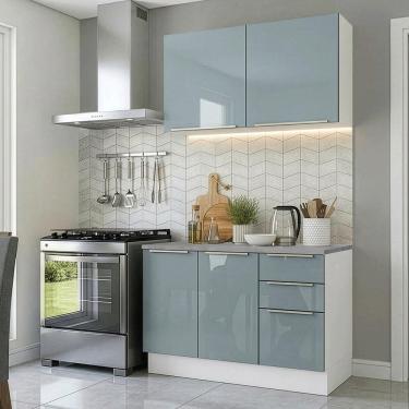 Imagem de Armário de Cozinha Compacta 120 cm Branco/Cinza Lux Madesa 01
