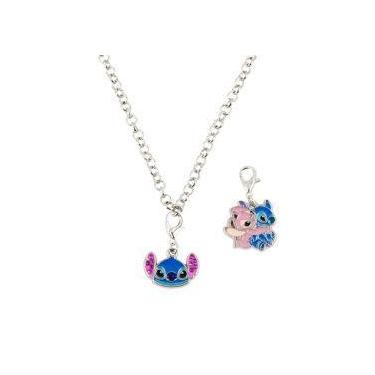Imagem de Colar metal 2 pingentes stitch angel - disney