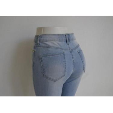 Imagem de Calça Jeans Print Flare Lavagem Clara Tamanho 42