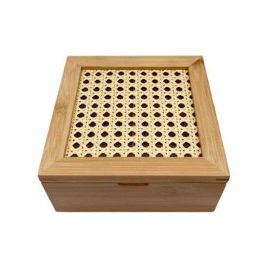 Imagem de Caixa Organizadora Porta Chá Sachê Com Divisórias De Bambu - Casa Hera