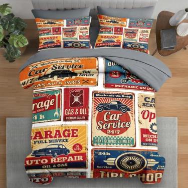 Imagem de Conjunto de Edredom Queen Pamnest 7 Peças com Design de Carro Vintage