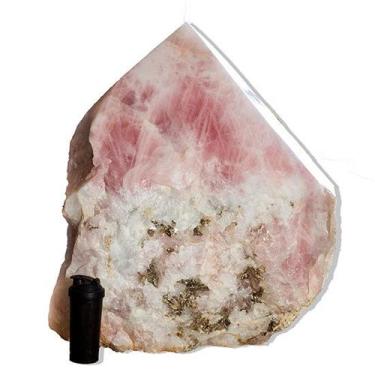 Imagem de Ponta de Quartzo Rosa com Mica Gigante Natural Bruto - 86cm - Classe B
