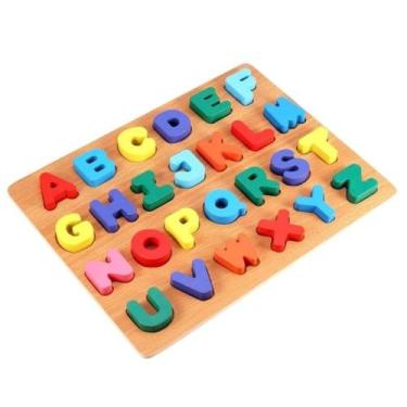Imagem de Brinquedo Educativo Didatico Letras Maiusculas Cores Encaixe - Pais e 