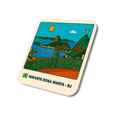Imagem de Imã Turismo Souvenir Mirante Dona Marta RJ 5x5cm - M-Planner