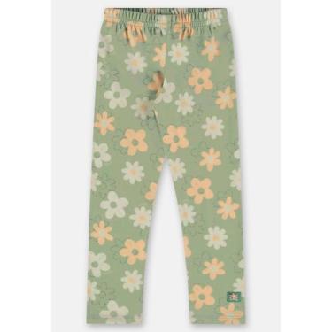 Imagem de Calça Legging Infantil em Malha Peluciada Up Baby, Verde, 4