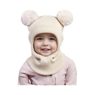 Imagem de Gorro De Lã Para Crianças De 3 a 12 Anos, Outono/Inverno, Com Protetor