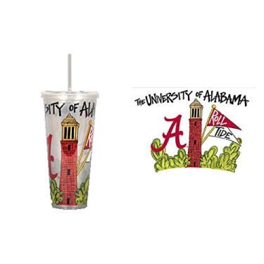 Imagem de Magnolia Lane Copo Alabama College Football Roll Tide 650 ml com tampa e canudo