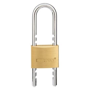 Imagem de BRINKS - Cadeado comercial com chave de latão sólido de 50 mm com manilha ajustável – Corpo de latão sólido com manilha de aço boro
