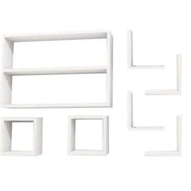 Imagem de Kit Nicho Com 07 Peças Montado Em Mdf Branco - Sb Móveis