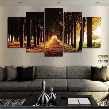 Imagem de Quadro Decorativo Caminho das Árvores 130x63 em tecido