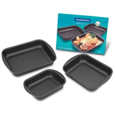 Imagem de Conjunto de Assadeiras Antiaderentes 3 peças Brasil Tramontina 20099020