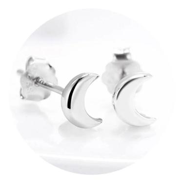 Imagem de Brinco Prata 925 Maciça Lua 