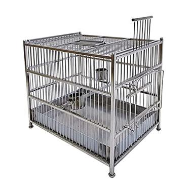 Imagem de KIZQYN Gaiola de Banho de Aço Inoxidável 304 Gaiola de Banho Banheira Papagaio Gaiola ao Ar Livre Banho Gaiola Quadrada Casas de Pássaros para Animais de Estimação Gaiola de Voo