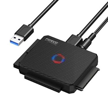 Imagem de FIDECO Adaptador SATA/IDE para USB 3.0, conversor de cabo adaptador de disco rígido para HDD IDE universal de 2,5/3,5 polegadas, SSD de 2,5 polegadas, unidade de DVD/CD de 5,25 polegadas