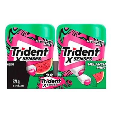 Imagem de Chiclete Trident XSenses Melancia Mint Sem Açúcar Garrafa - Caixa com 6 unid. de 54g