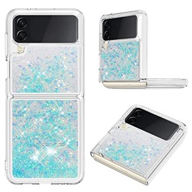 Imagem de CQUUKOI Capa de areia movediça para Samsung Galaxy Z Flip 3 2021 luxo bonito brilho glitter líquido capa flutuante macia TPU transparente para Samsung 5G meninas mulheres (A4, Galaxy Z Flip 4)
