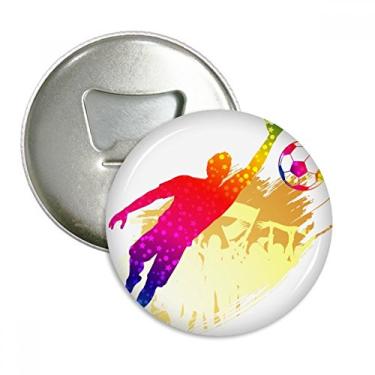 Imagem de Blocos de goleiro de futebol abridor de garrafas de futebol ímã de geladeira emblema multifuncional