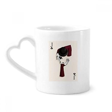 Imagem de Spade J Baralho de cartas padrão caneca café cerâmica copo de coração de vidro