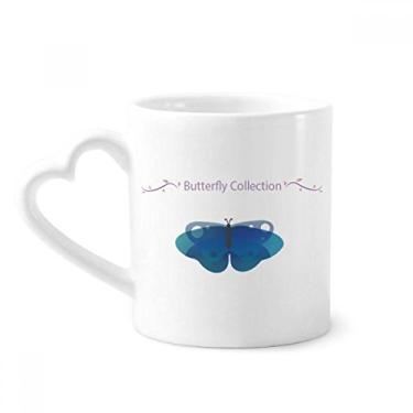 Imagem de Coleção Blue Butterfly Caneca de café cerâmica copo de coração de vidro