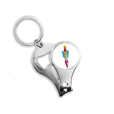 Imagem de Cortador de unhas com foguete universo e alienígena chaveiro abridor de garrafas