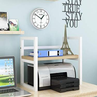 Imagem de KIZQYN Suporte de impressora multifuncional rack de impressora organizador de mesa de escritório simples moderno estante de mesa suporte de impressora rack de armazenamento rack de cópia impressora de mesa (cor: D)