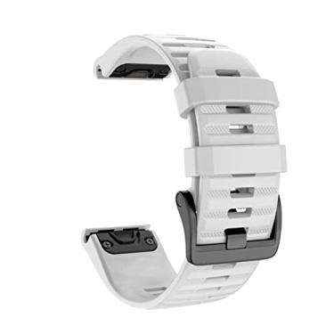 Imagem de WIKUNA 22 26mm Quickfit Smart Watch Straps para Garmin Fenix 7 7S 7X Fenix 6 6X 5S 5X Plus 935 945 3HR Pulseiras de silicone de liberação rápida (Cor: Branco, Tamanho: 20mm Fenix 7S)