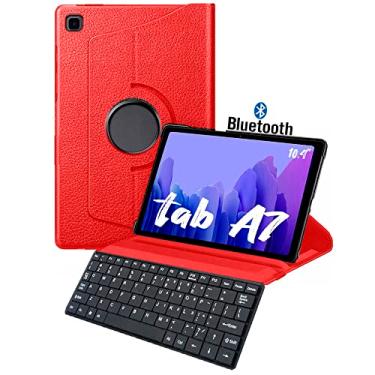 Imagem de Capa Teclado Para Samsung Tab A7 10.4" Sm-T500 Sm-T505 Giratoria 360° Linha Premium - Álamo (VERMELHO)