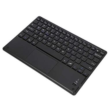 Imagem de Mini teclado bluetooth, teclado sem fio bluetooth com touchpad, para windows pc/tablet