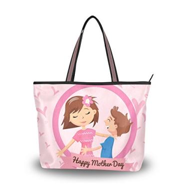 Imagem de ColourLife Mother Son Bolsa de ombro rosa com alça superior para mulheres, Colorido., Medium