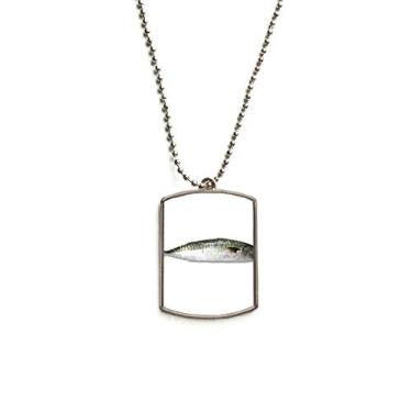 Imagem de DIYthinker Colar para animais de estimação com pingente de corrente de aço inoxidável preto longo de peixe oceano