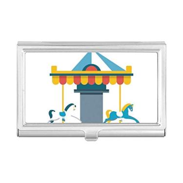 Imagem de Capa para cartão de visita com ilustração de carrossel Amazing Funny Park