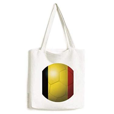 Imagem de Bolsa de lona com bandeira nacional da Bélgica, copa do mundo de futebol, bolsa de compras, bolsa casual