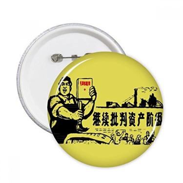 Imagem de Emblema de botão para decoração de camponesa chinesa vermelha revolução chinesa 5 peças