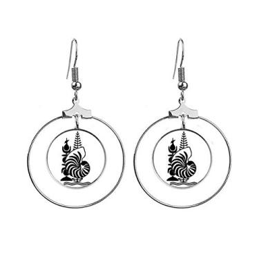 Imagem de Brincos de argola com emblema Nacional da Nova Caledônia com argola