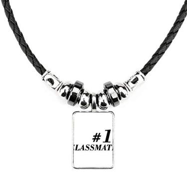 Imagem de DIYthinker Number.1 Colar de colar, colar de graduação, bijuteria, torque, pingente de corda de couro