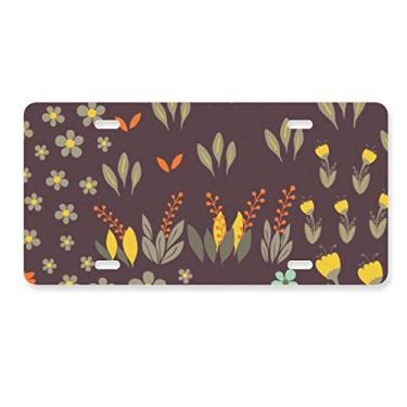 Imagem de DIYthinker Placa de licença para decoração de carro com flor de feijão Mung em aço inoxidável