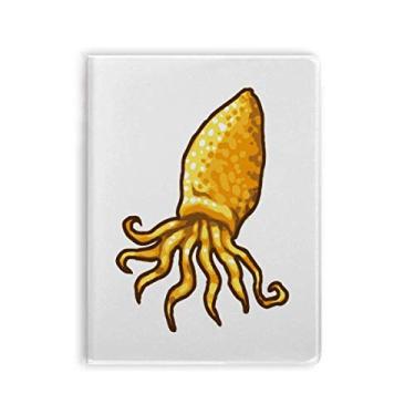 Imagem de Caderno com estampa de vida marinha polvo amarelo capa de goma Diário capa macia