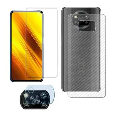 Imagem de Kit Película Vidro + Pel Traseira + Pl Vidro Câmera Poco X3 Nfc - (C7COMPANY)