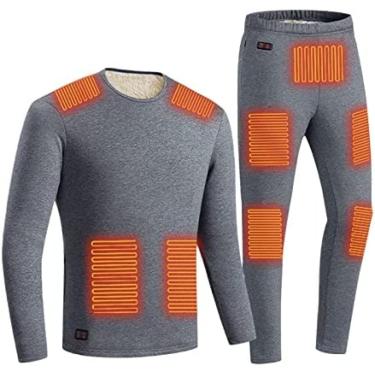 Imagem de Calças Leggings Para Roupas Térmicas Aquecidas Com Carregador USB Para Mulheres Conjunto Térmico Para Roupas Íntimas Masculinas Aquecidas, Para Inverno/esqui,Cinza,XXG,Hilarious123