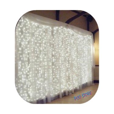 Imagem de Cortina 900 Led 4,0m x 3,0m Fixo Branco Frio Decor Festa Casa Natal 110V