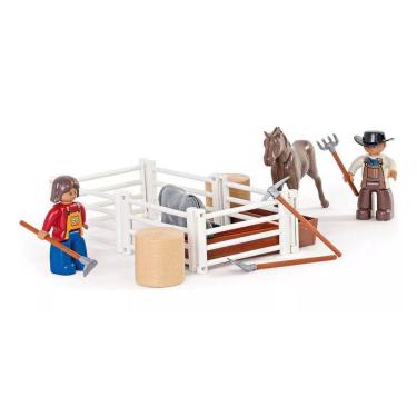 Imagem de Conjunto Kit Fazendinha Fazenda Com Animais - Poliplac 8499