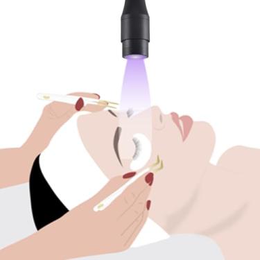 Imagem de Luz de Chicote para Extensões de Cílios, Lâmpada UV de Extensão de Cílios, Tamanho de Ponto Ajustável LED Pescoço de Ganso Com Interruptor de Pedal de Braçadeira, Luz de Unha UV