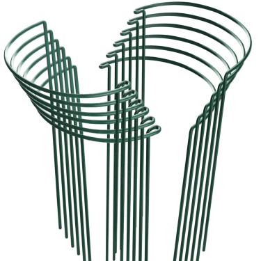 Imagem de HiGift Pacote com 12 estacas de plantas para plantas de interior, gaiolas de suporte de peônia de jardim de metal, suporte de plantas ao ar livre, estaca de planta grande para hortênsia, rosa, flor, videira, plantas em vasos (25 cm L x 40 cm A)