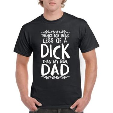 Imagem de Camiseta para pai Thanks for Being Less of a Dick Than My Real Dad Funny Fathers Day, Preto, XXG